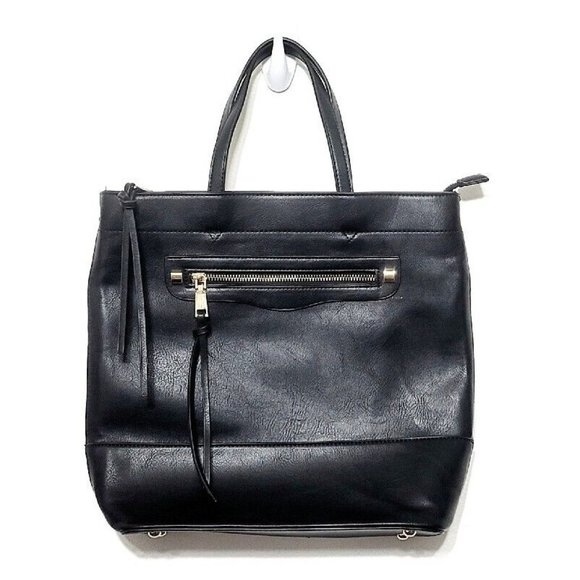 HOXIS Pebbled Faux Leather Tote Handbag – Office Minimalist Purse With Magnetic Snap, Multiple Colors